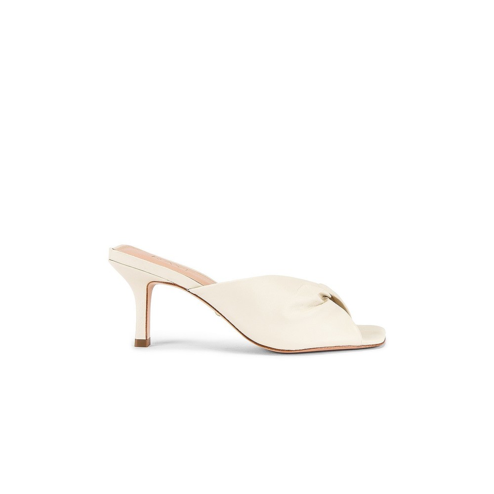 RAYE Dane Heel in Bone White cream leather kitten heel open toe slipper mule - Picture 9 of 9